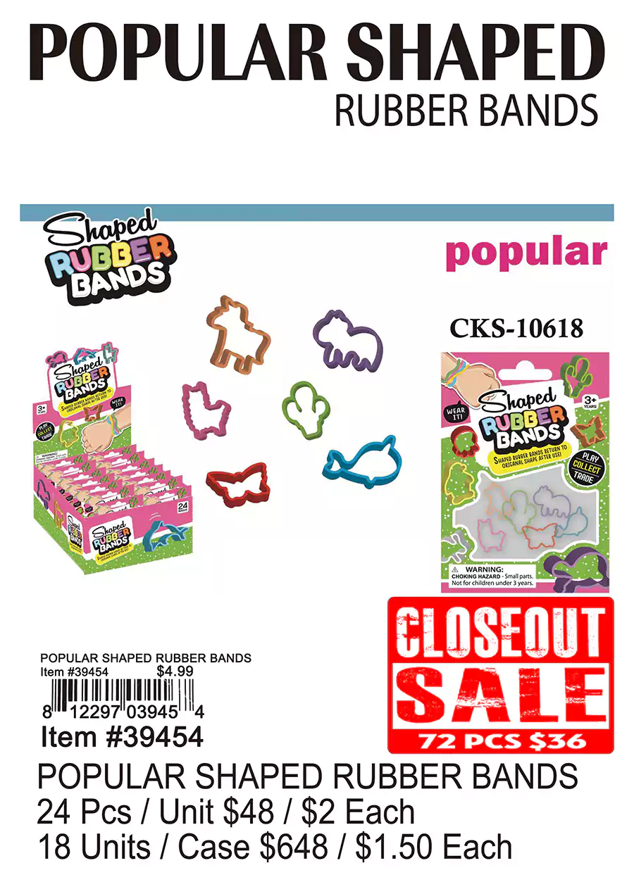 Popular Shaped Rubber Bands (CL)